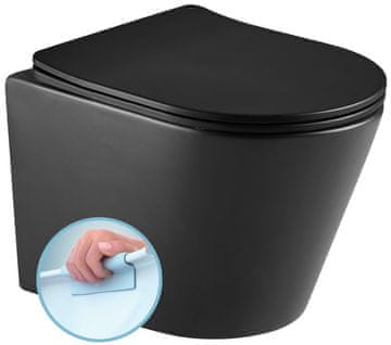 SAPHO PACO Viseća WC Školjka, Bez Opšava, 36x53cm, Crna Matirana