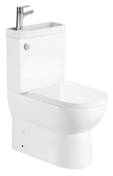 AQUALINE JALTA HYGIE WC Kombinirani s Bideom, Rimless, Bijela, Donji/stražnji odvod