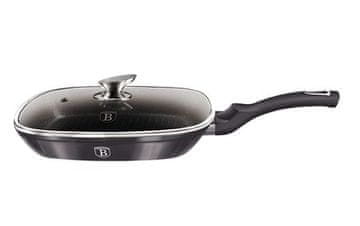 Berlingerhaus Tava za roštilj s mramornom površinom BH-6909 i poklopac 28 cm Carbon PRO Line