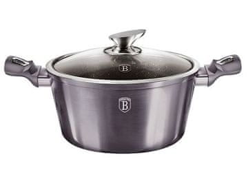 Berlingerhaus Lonac s poklopcem i mramornom površinom BH-6894 28 cm Carbon PRO Line