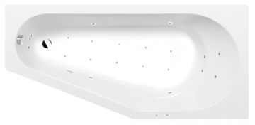 POLYSAN Asimetrična hidromasažna kada PROJEKTA R 160x80cm s Active Hydro-Air sistemom, kromirana