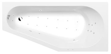 POLYSAN Hidromasažna kada TIGRA R 170x80, Attraction Hydro-Air, kromirana, bijela