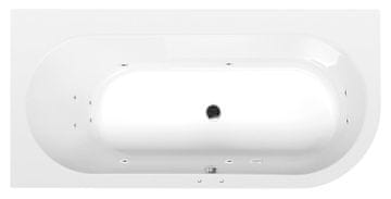 POLYSAN Asimetrična hidromasažna kada ASTRA L 165x80 cm s ACTIVE HYDRO sustavom - krom pisak