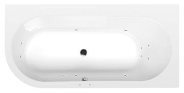 POLYSAN POLYSAN ASIMETRIČNA AKRILATNA HIDROMASAŽNA KADA ACTIVE HYDRO 165x80cm KROM