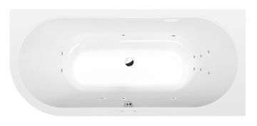 POLYSAN Vrhunska Asimetrična Hidromasažna Kada, 175x80 cm, Attraction Hydro Sistem, Bijela