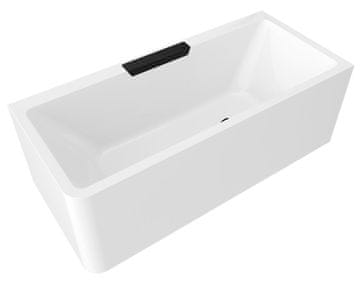 POLYSAN Pravokutna crna kaskadna kada CASCATA R MONOLITH 180x80x60cm