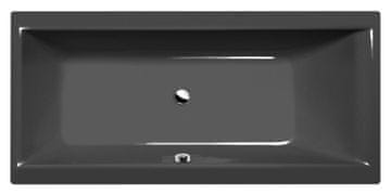 POLYSAN CLEO Pravokutna Kada 160x75x48 cm, Siva, Akrilat, Ugradbena