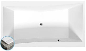POLYSAN QUEST SLIM pravokutna kada 180x100x49cm, bijela, 447 l kapacitet, obostrano naslonjena