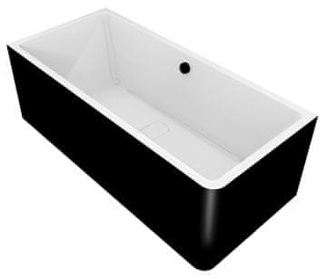 POLYSAN MARLENE KUPKA MONOLITH Pravokutna Samostojna Kada 165x75 cm, Bijela/Crna