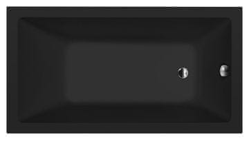 POLYSAN NOEMI crna mat pravokutna kada 150x80x39cm, akrilatforma