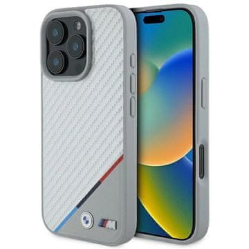 slomart Kućište BMW M Carbon Tricolor Line MagSafe za iPhone 16 Pro Max - sivo