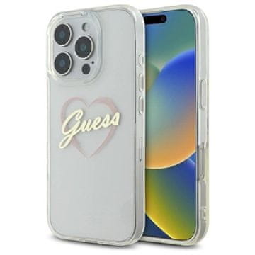 slomart Etui Guess IML Heart za iPhone 16 Pro Max - prozirno