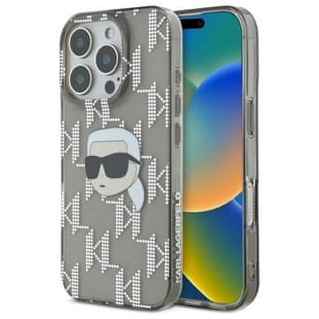 slomart Etui Karl Lagerfeld IML Karl Head Electroplated za iPhone 16 Pro - crno