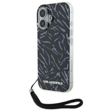 slomart Ovitak Karl Lagerfeld Zebra With Cord za iPhone 16 - ljubičast