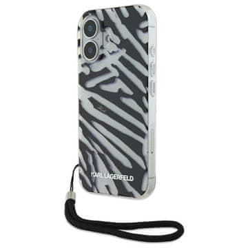 slomart Ovitak Karl Lagerfeld IML Zebra Pattern & Cord za iPhone 16 - crn