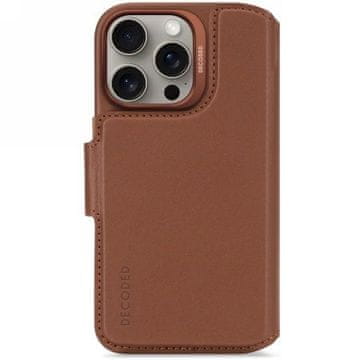 slomart Kožna torbica Decoded Leather Detachable Wallet MagSafe s novčanikom za iPhone 16 Pro - smeđa