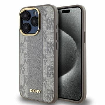 slomart Etui DKNY Koža Karirani Mono Uzorak MagSafe za iPhone 15 Pro - bež