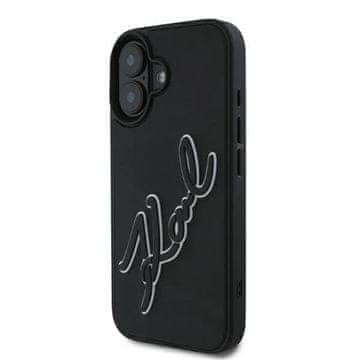 slomart Etui Karl Lagerfeld 3D Rubber Signature za iPhone 16 - crno