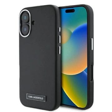 slomart Etui Karl Lagerfeld FW Metal Plate MagSafe za iPhone 16 - crno