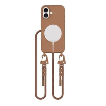 slomart Etui Tech-Protect MagNecklace MagSafe s uzicom za iPhone 16 - smeđi