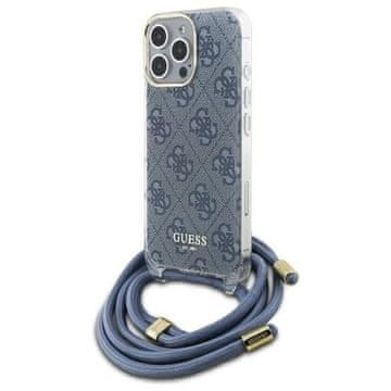 slomart Etui Guess Crossbody Cord 4G Print za iPhone 16 Pro Max - modro