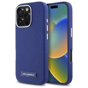 slomart Etui Karl Lagerfeld FW Metal Plate MagSafe za iPhone 16 Pro Max - modro