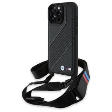 slomart Kućište BMW M Edition Carbon Stripe & Strap za iPhone 16 Pro Max - crno