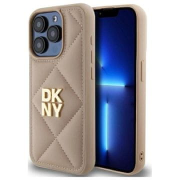 slomart Etui DKNY Quilted Stack Logo za iPhone 15 Pro Max - bež
