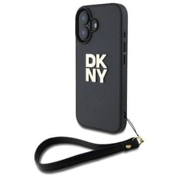 slomart Etui DKNY Wrist Strap Stock Logo za iPhone 16 - crno