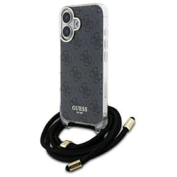 slomart Etui Guess Crossbody Cord 4G Print za iPhone 16 - crno