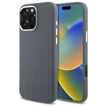 slomart Etui Mercedes Silikon Vertical Tonal Stripes MagSafe za iPhone 16 Pro Max - sivi