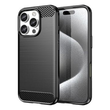 slomart Silikonska maskica Carbon Case za iPhone 16 Pro - crna