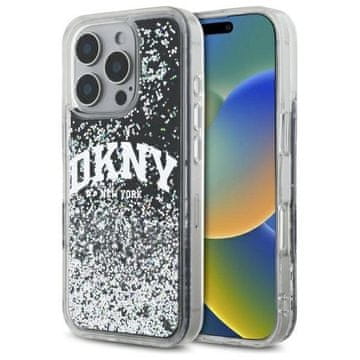 slomart DKNY DKHCP16LLBNAEK iPhone 16 Pro 6.3" crna/black tvrda torbica Liquid Glitter Arch Logo