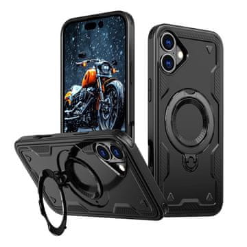 slomart Kućište Hybrid Armor Trendy s MagSafe za iPhone 16 - crno