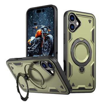 slomart Oklop Hybrid Armor Trendy s MagSafe za iPhone 16 Plus - zeleno