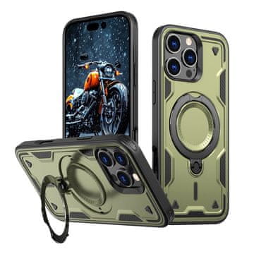 slomart Oklop Hybrid Armor Trendy s MagSafe za iPhone 16 Pro Max - zeleno