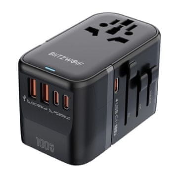 Blitzwolf Blitzwolf BW-TA2 5-u-1 putni adapter 2xUSB PD + 2xC QC + C GaN 100W
