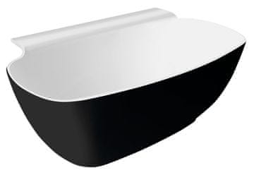 POLYSAN Samostojeća kada od lijevanog mramora 158x80x45cm, crno-bijela