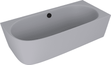 POLYSAN Samostojeća Asimetrična Kada Od Lijevanog Mramora 160x70 cm - Mat Siva