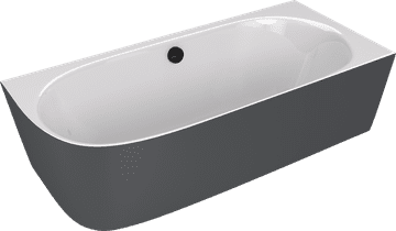 POLYSAN Samostojeća kutna kada SUSSI R, lijevani mramor, 160x70x49,5 cm, bijela/antracit mat