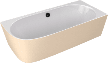 POLYSAN Samostojeća kutna kada SUSSI R bijela/bež mat 160x70x49,5cm od lijevanog mramora