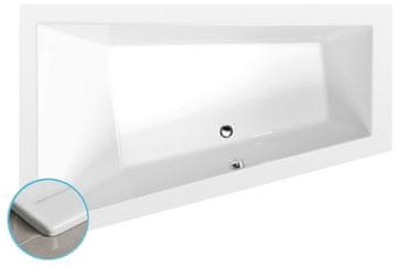 POLYSAN Asimetrična Slim Kada TRIANGL L 180x120 Bela Akrilna