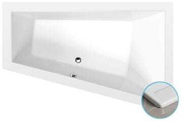 POLYSAN Asimetrična Ugradbena Kupaonica, 180x120x50cm, Bijela - TRIANGL R SLIM