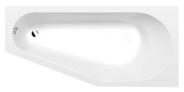 POLYSAN Asimetrična kupaonska kada TIGRA R, 170x80 cm, mat bijela