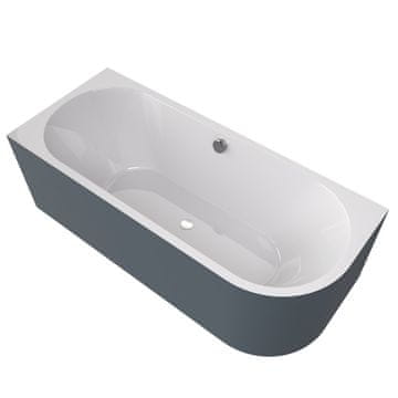 POLYSAN VIVA L MONOLITH Asimetrična Kada 170x75x60cm Bijela/Plava Akril 235L Samostojeći Dizajn