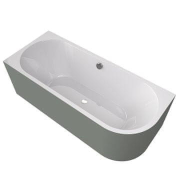 POLYSAN VIVA L MONOLITH Asimetrična Samostojeća Kada 170x75x60 cm, Bijelo/Zeleno Akril, 10 Godina Jamstva