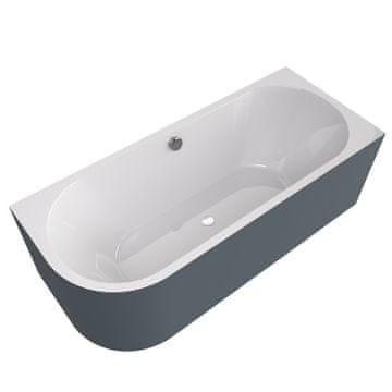 POLYSAN VIVA R MONOLITH asimetrična samostojeća kada 180x75x60 cm, bijela/plava