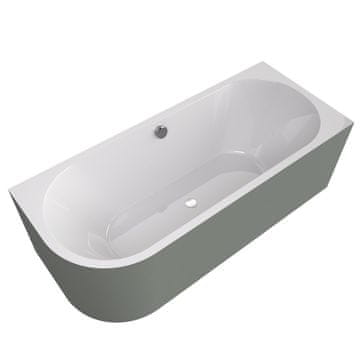 POLYSAN Asimetrična Samostojeća Kada VIVA R MONOLITH 170x75x60cm, Bijela/Zelena