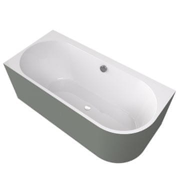 POLYSAN Asimetrična samostojeća kada ASTRA L 160x75x60 cm, bijelo/zelena, akrilatna