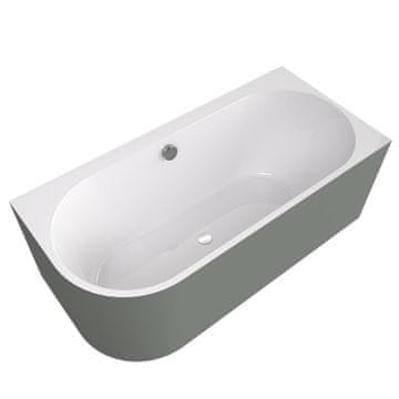 POLYSAN Asimetrična Samostojeća Kada ASTRA R MONOLITH 160x75x60 cm, Bijela/Verde